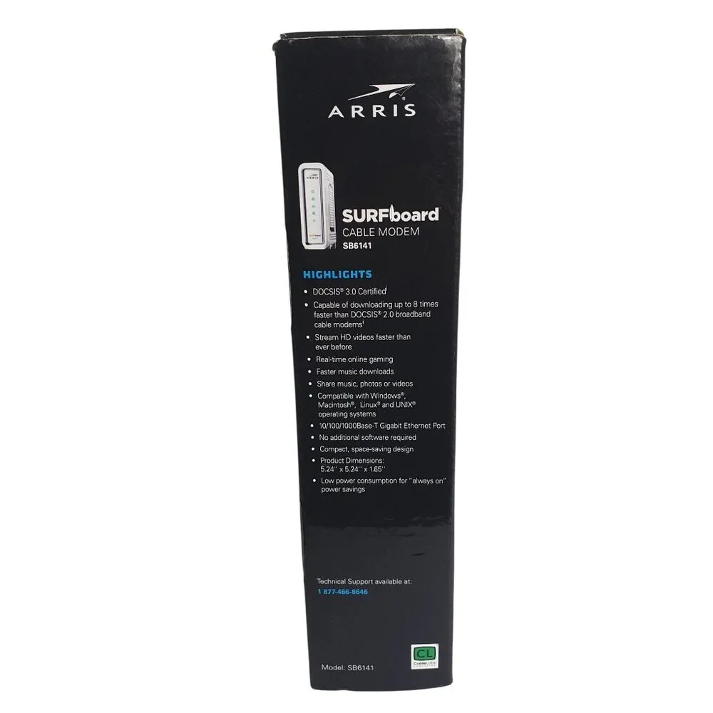 Arris SURFboard SB6141 DOCSIS 3.0 Cable Modem White New - Picture 3 of 6
